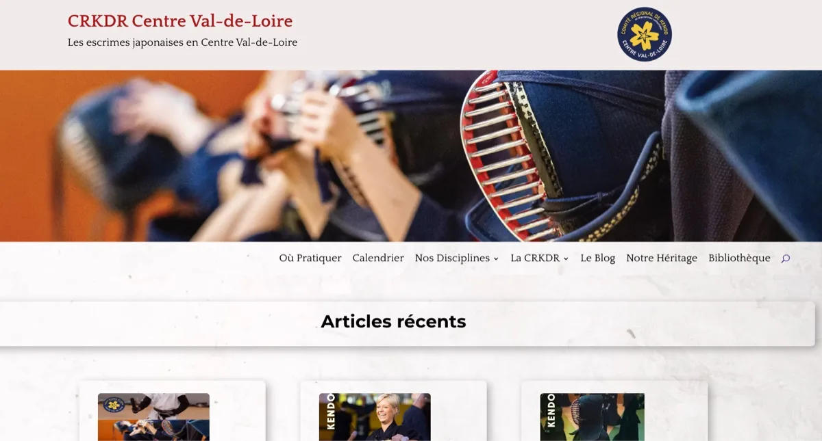 Site du Comité régional de kendo Centre Val-de-Loire