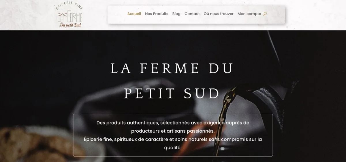 Boutique en ligne de La Ferme du Petit Sud, épicerie fine